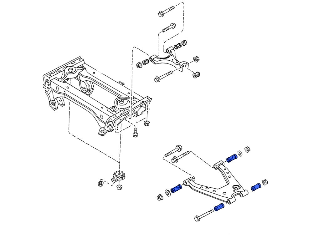 Rear lower control arm bushings, set of 8