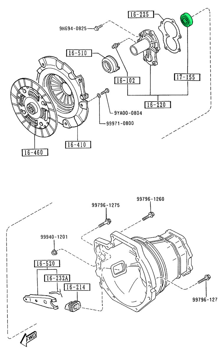 Front transmission oil seal, 5-speed only