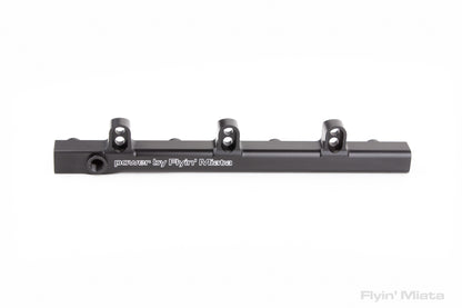Flyin' Miata dual feed fuel rail with stainless steel feed lines for NB chassis