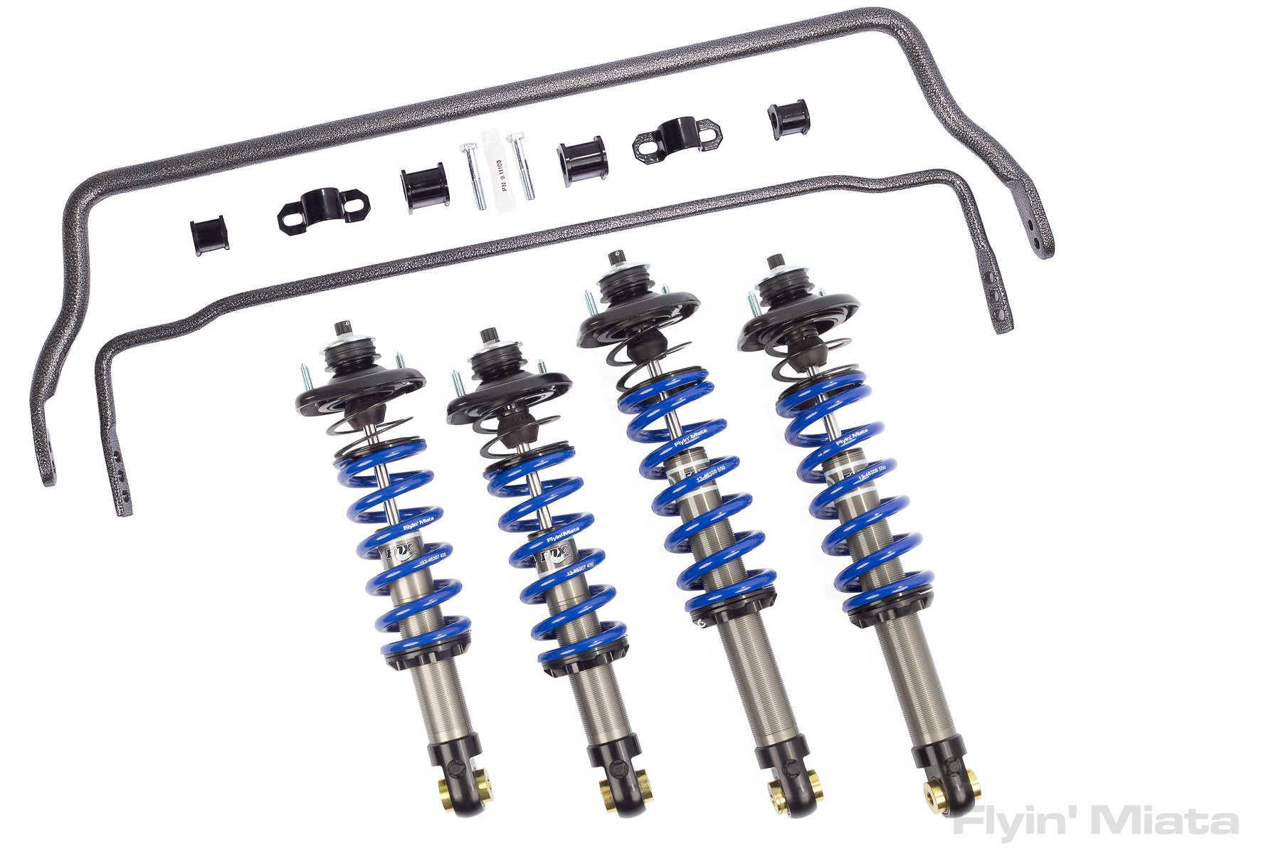 Sway bars plus our excellent FOX coilovers – Flyin' Miata