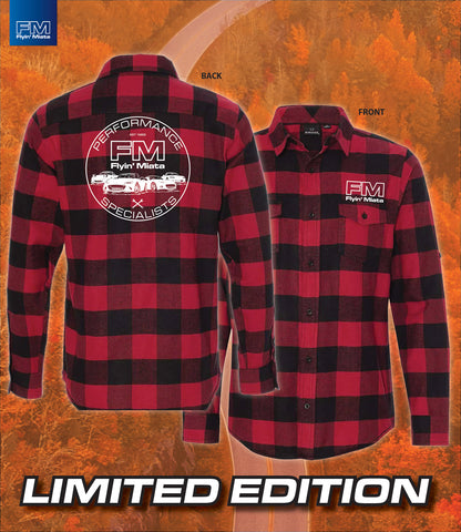 The red Flyin' Miata flannel shirt - preorder