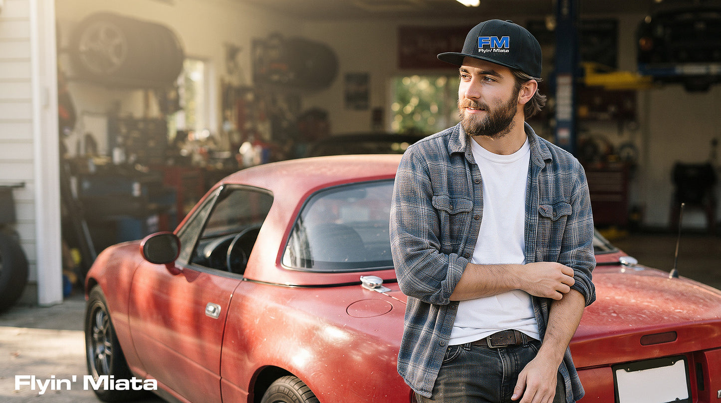 Flyin' Miata flat bill cap - preorder