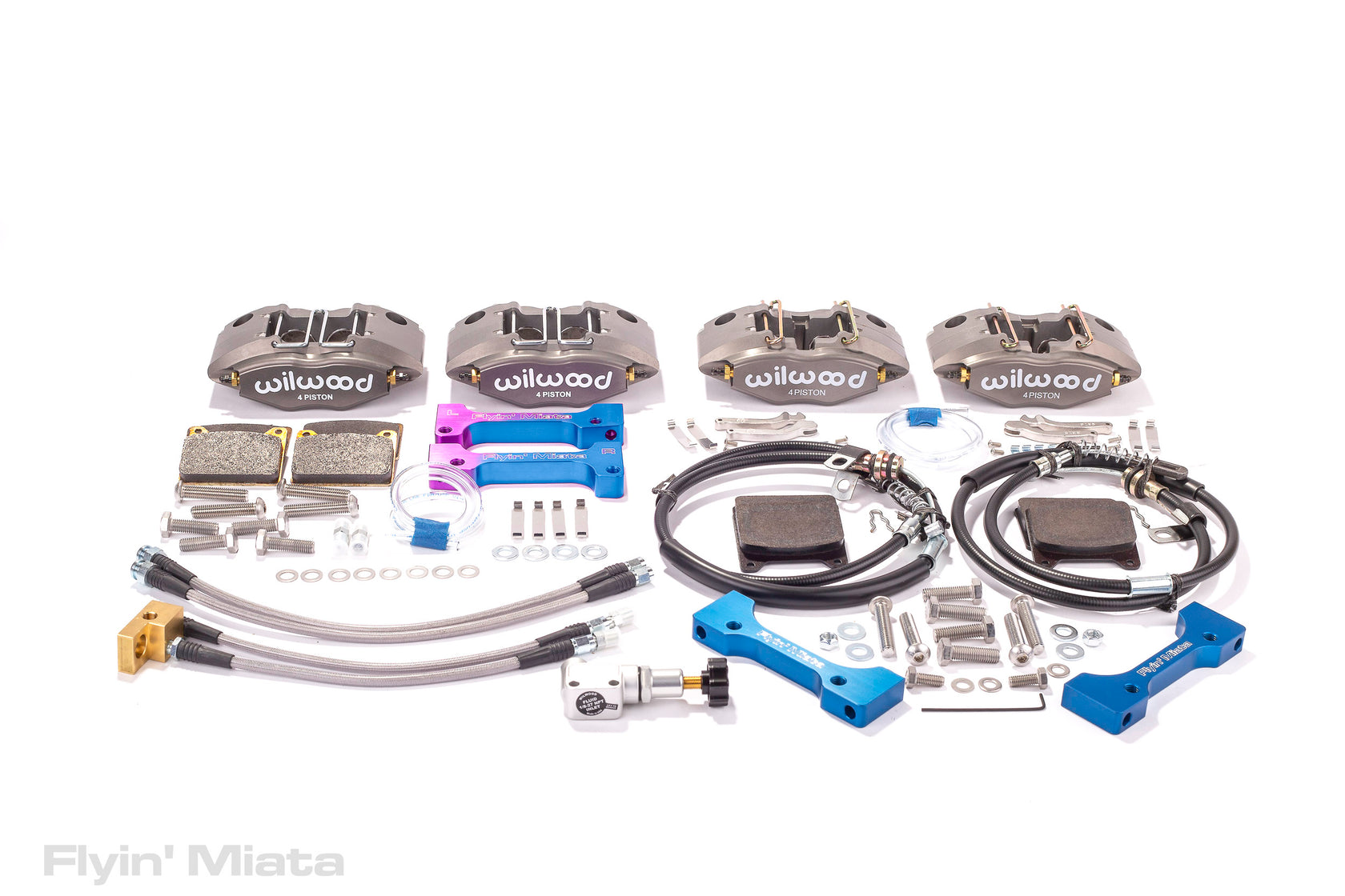 The ultimate autocross brake package. Fourpiston calipers all around