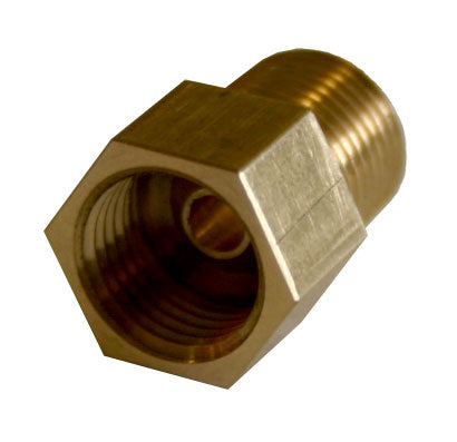 Brass Adapter, Female(M10x1.0 Inverted), Male(M12x1.0 Bubble)
