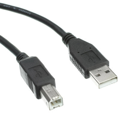 Type A Male to Type B Male USB 2.0 cable, 6ft